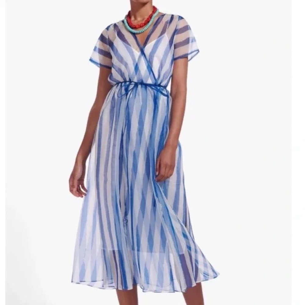 Staud | Filippa Organza Stripe Midi Dress